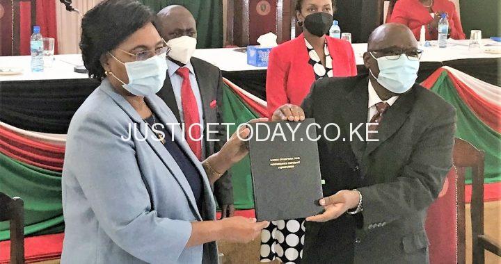 CS ministry of Public Service Margaret Kobia,signs a performance contract 2021/2022 at the Kenya school of Government